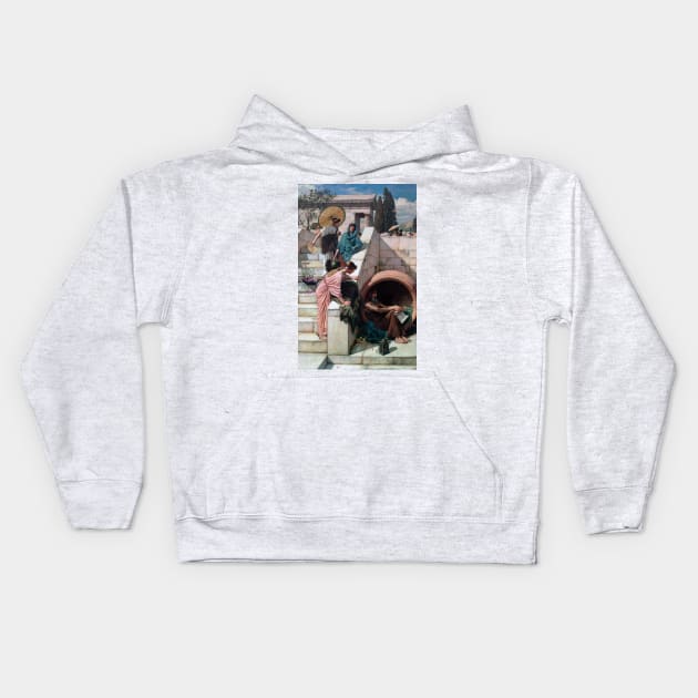 Diogenes by John William Waterhouse Kids Hoodie by Classic Art Stall